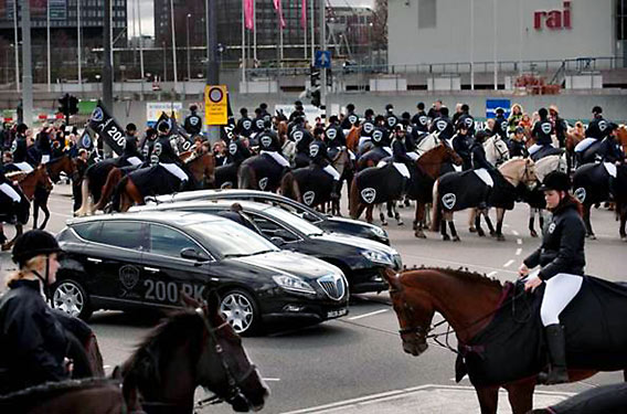 Lancia Delta met zijn vele paarden Lancia Delta met zijn vele paarden