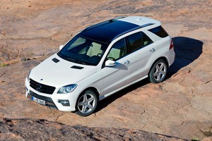 De Mercedes-Benz M-Class, ML 250 BlueTEC van boven gezien